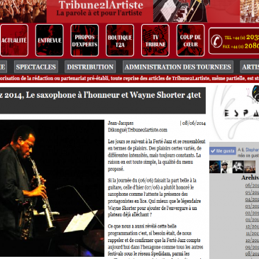 Tribune 2 l’artiste photos de Wayne Shorter – Ferté Jazz 2014