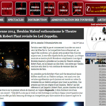 Tribune 2 l’artiste photos de Ibrahim Maalouf et Robert Plant